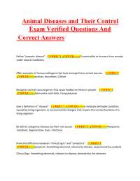 Animal Diseases and Control: Exam Q&A - Prof. Brenda J. Johnson