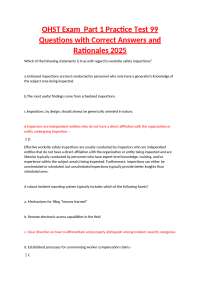 OHST Exam  Part 1 Practice Test 99 Questions with Correct Answers and Rationales 2025