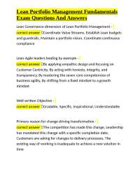 Lean Portfolio Management (LPM) Exam Q&A: Study Guide