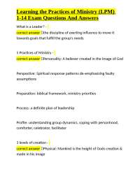 Ministry Practices Exam Questions and Answers: A Study Guide