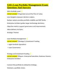 SAFe Lean Portfolio Management Exam: Q&A for Certification Prep