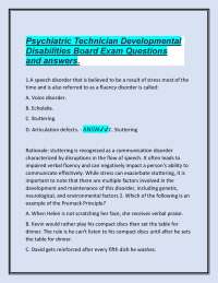 Psychiatric Technician Exam Prep: Developmental Disabilities Q&A