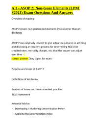 ASOP 2 Exam Questions and Answers: Non-Guaranteed Elements