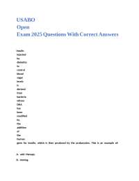 USABO Open Exam 2025: Biology Questions and Answers
