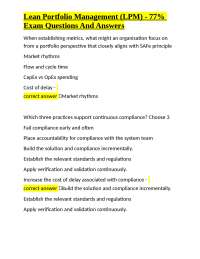 Lean Portfolio Management (LPM) - 77% Exam Questions And Answers