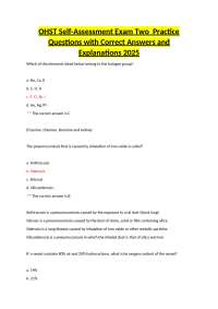 OHST Self-Assessment Exam Two  Practice Questions with Correct Answers and Explanations 20