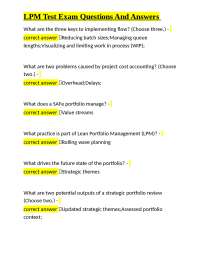 LPM Exam Questions and Answers: Lean Portfolio Management
