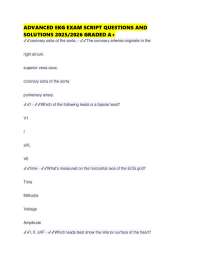 ADVANCED EKG EXAM SCRIPT QUESTIONS AND SOLUTIONS 2025/2026 GRADED A+