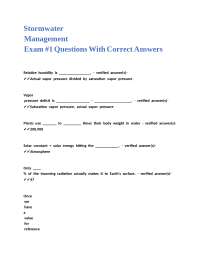 Stormwater Management Exam Questions and Answers