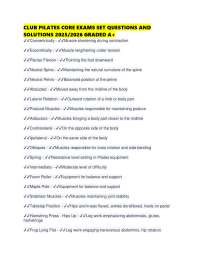 CLUB PILATES CORE EXAMS SET QUESTIONS AND SOLUTIONS 2025/2026 GRADED A+