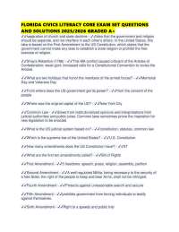 FLORIDA CIVICS LITERACY CORE EXAM SET QUESTIONS AND SOLUTIONS 2025/2026 GRADED A+