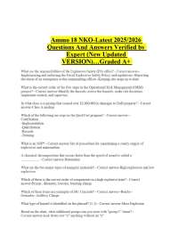 Ammo 18 NKO-Latest 2025/2026 Questions And Answers Verified by Expert (New Updated VERSION