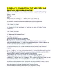 CLUB PILATES EXAMINATION TEST QUESTIONS AND SOLUTIONS 2025/2026 GRADED A+
