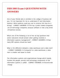 Information Systems Exam Questions and Answers