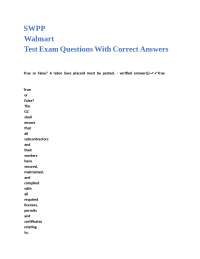 SWPP and BMPs Exam Questions and Answers