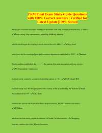 PRM Final Exam Study Guide Questions with 100% Correct Answers | Verified for Latest Updat