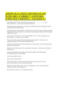 AMMO-45 (LATEST 2025/2026 EXAM WITH 100% CORRECT ANSWERS| (UPDATED VERSION)…GRADED A+