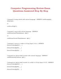 Robotics Programming Exam Review: Sensors and Commands