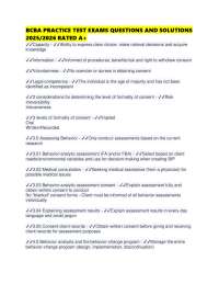 BCBA PRACTICE TEST EXAMS QUESTIONS AND SOLUTIONS 2025/2026 RATED A+