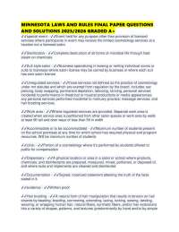 MINNESOTA LAWS AND RULES FINAL PAPER QUESTIONS AND SOLUTIONS 2025/2026 GRADED A+