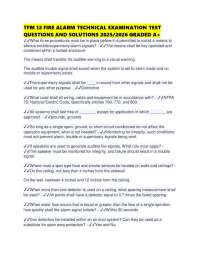 TFM 12 FIRE ALARM TECHNICAL EXAMINATION TEST QUESTIONS AND SOLUTIONS 2025/2026 GRADED A+