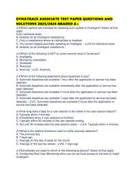 DYNATRACE ASSOCIATE TEST PAPER QUESTIONS AND SOLUTIONS 2025/2026 GRADED A+