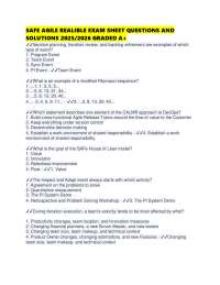 SAFE AGILE REALIBLE EXAM SHEET QUESTIONS AND SOLUTIONS 2025/2026 GRADED A+