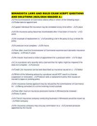 MINNESOTA LAWS AND RULES EXAM SCRIPT QUESTIONS AND SOLUTIONS 2025/2026 GRADED A+