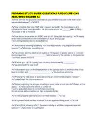 PROPANE STUDY GUIDE QUESTIONS AND SOLUTIONS 2025/2026 GRADED A+