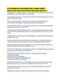 PLTW MEDICAL INTERVENTIONS EXAMS SCRIPT QUESTIONS AND SOLUTIONS 2025/2026 RATED A+