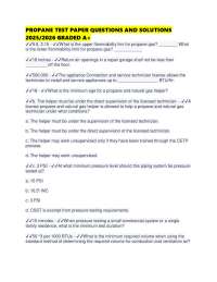 PROPANE TEST PAPER QUESTIONS AND SOLUTIONS 2025/2026 GRADED A+