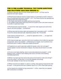 TFM 12 FIRE ALARM TECHNICAL TEST PAPER QUESTIONS AND SOLUTIONS 2025/2026 GRADED A+