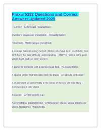 Praxis 5282 Questions and Correct Answers Updated 2025