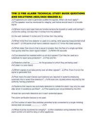TFM 12 FIRE ALARM TECHNICAL STUDY GUIDE QUESTIONS AND SOLUTIONS 2025/2026 GRADED A+