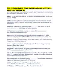 TFM 12 FINAL PAPER EXAM QUESTIONS AND SOLUTIONS 2025/2026 GRADED A+