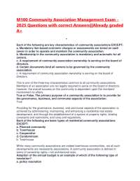 Community Association Management Exam Questions and Answers 2025
