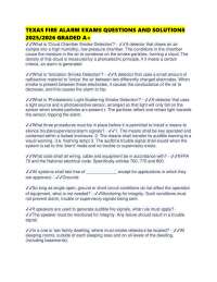 TEXAS FIRE ALARM EXAMS QUESTIONS AND SOLUTIONS 2025/2026 GRADED A+