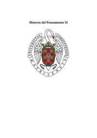 Apuntes Historia del Pensamiento II