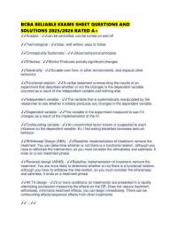 BCBA RELIABLE EXAMS SHEET QUESTIONS AND SOLUTIONS 2025/2026 RATED A+