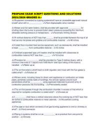 PROPANE EXAM SCRIPT QUESTIONS AND SOLUTIONS 2025/2026 GRADED A+