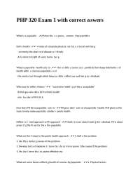 PHP 320 Exam 1 with correct answers