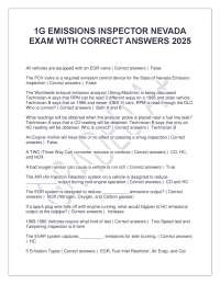 Nevada Emissions Inspector Exam: Questions and Answers 2025