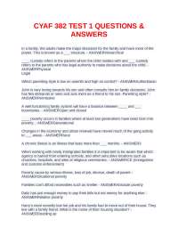 Family Studies Test 1: Questions and Answers for Exam Prep