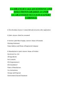 CA BRANCH 3 ALL QUESTIONS AND SOLUTIONS GRADED A+ FOR GUARANTEED SUCCESS EXPERT VERIFIED.