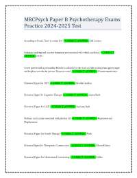 MRCPsych Paper B Psychotherapy Exams Practice 2024-2025 Test