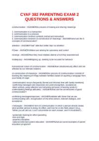 Parenting Exam 2: Questions & Answers on Communication and Discipline