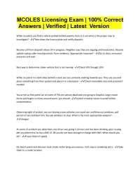 MCOLES Licensing Exam Questions and Answers