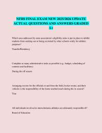 NFHS FINAL EXAM NEW 2025/2026 UPDATE  ACTUAL QUESTIONS AND ANSWERS GRADED  A+