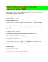 Medical-Surgical Nursing Exam Questions and Answers