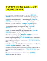 CRJU 1040 final 105 Questions with complete solutions,.